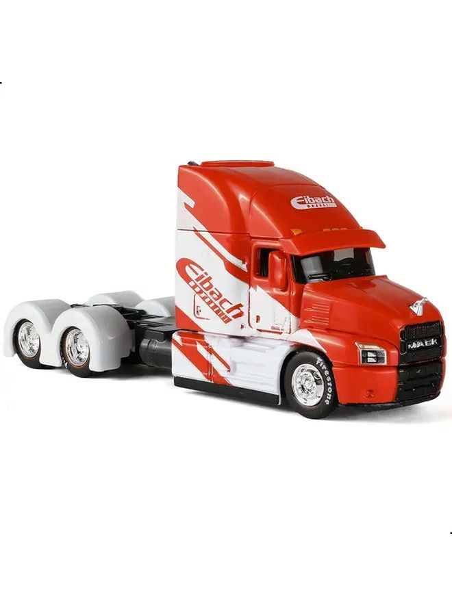 1 64 Scale Red White Semi Truck Model ABS Material For Adult Collectors - Image 1